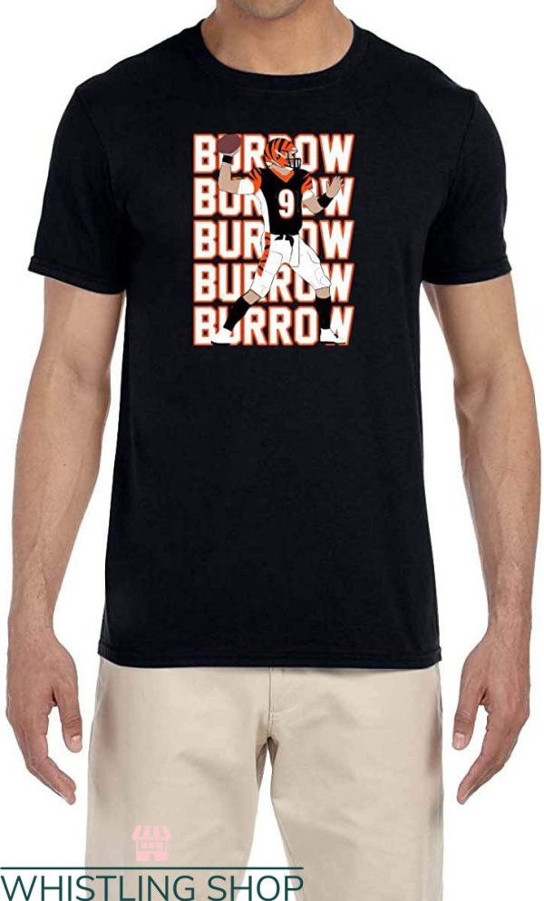 Joe Burrow T-Shirt Burrow Text Pic T-Shirt NFL