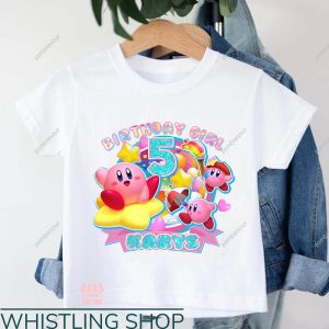 Kirby Button Up T-Shirt Custom Kirby Game Birthday T-Shirt