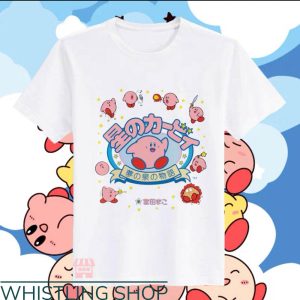 Kirby Button Up T-Shirt Cute Cartoon Kirby Tee Trending