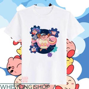 Kirby Button Up T-Shirt Explore The Universe Galaxy Tee