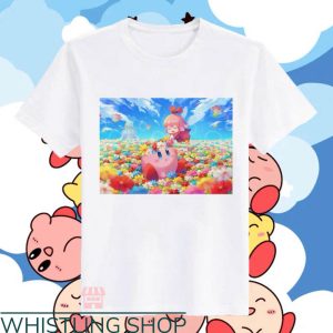 Kirby Button Up T-Shirt Lost In The World Of Colorful Flower