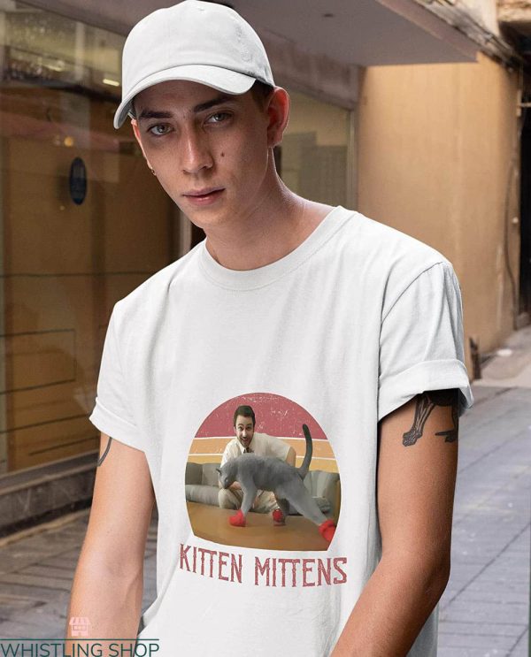 Kitten Mittens T-shirt Always Sunny Cat Wearing Sock Vintage