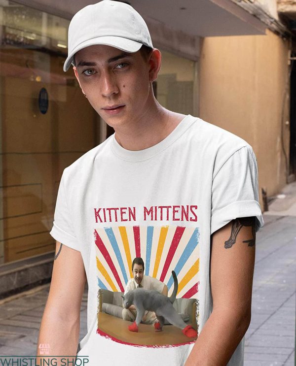 Kitten Mittens T-shirt Always Sunny Cat Wearing Socks Retro