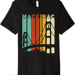 Mackinac Island T-shirt Bridge Mackinaw City Retro Michigan