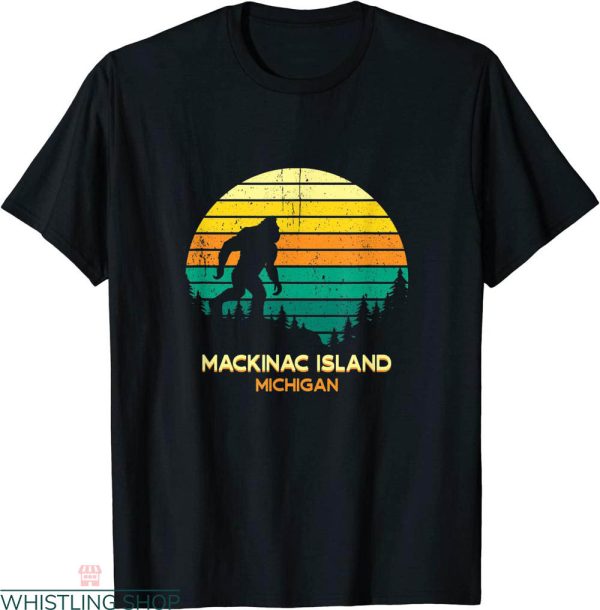 Mackinac Island T-shirt Retro Bayou Michigan Bigfoot Vintage