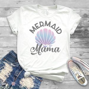 Mama Embroidered T-shirt Ocean Mermaid Mama Mother Day 2023