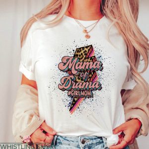 Mama Embroidered T-shirt Thunder Leopard Mama Of Drama Retro