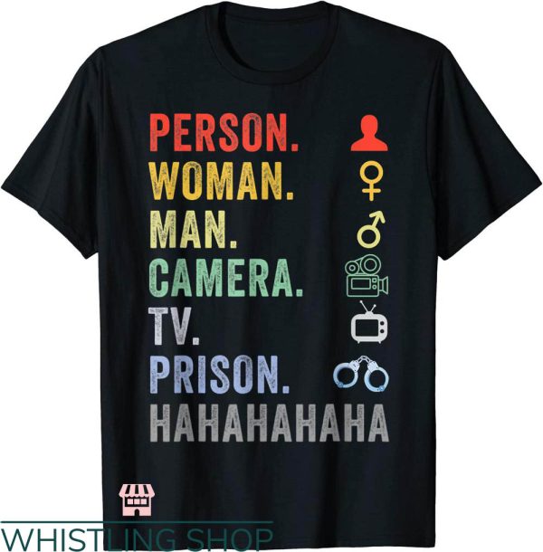 Man Woman Tv Camera Person T-shirt Camera Person Prison Haha