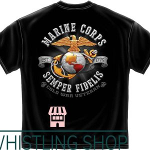 Marine Corps T-Shirt Erazor Bits USMC Cold War Vet