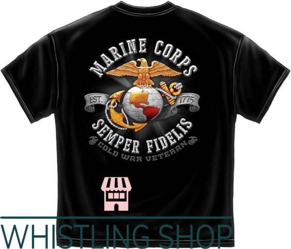 Marine Corps T-Shirt Erazor Bits USMC Cold War Vet
