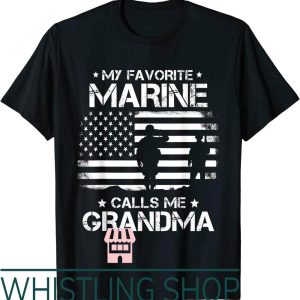 Marine Corps T-Shirt Favorite Calls Me Grandma USA Flag