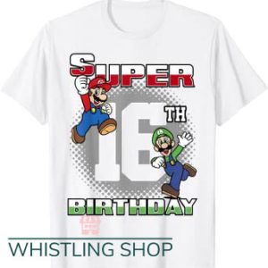 Mario Birthday T Shirt 16th Birthday Portrait