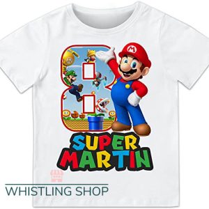 Mario Birthday T Shirt Add Any Name and Age
