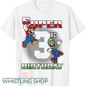 Mario Birthday T Shirt Luigi Super Birthday 3th