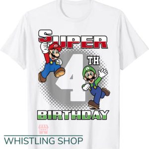 Mario Birthday T Shirt Luigi Super Birthday 4th