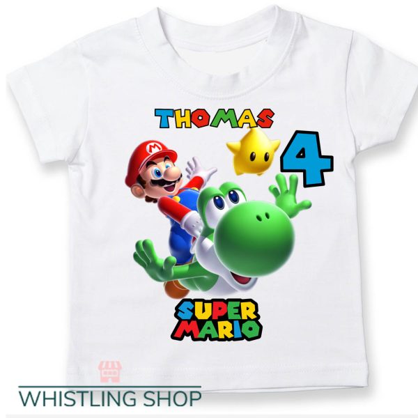 Mario Birthday T Shirt  Personalised