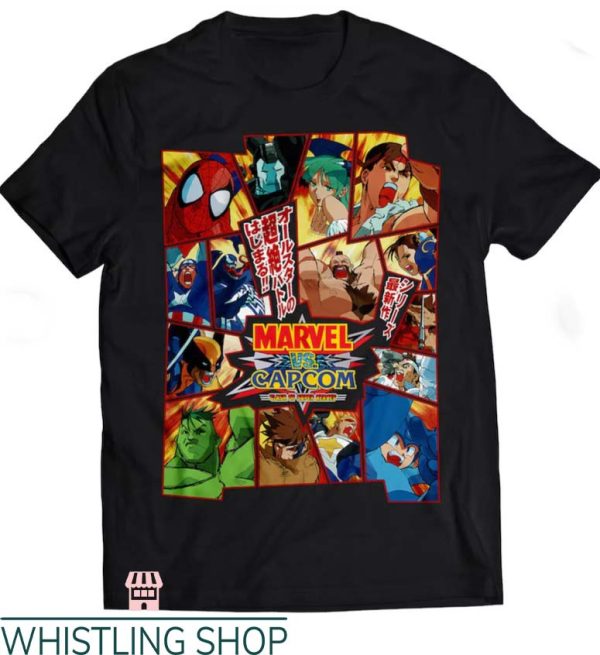 Marvel Vs Capcom T Shirt MVC Japanese Arcade Flyer Shirt