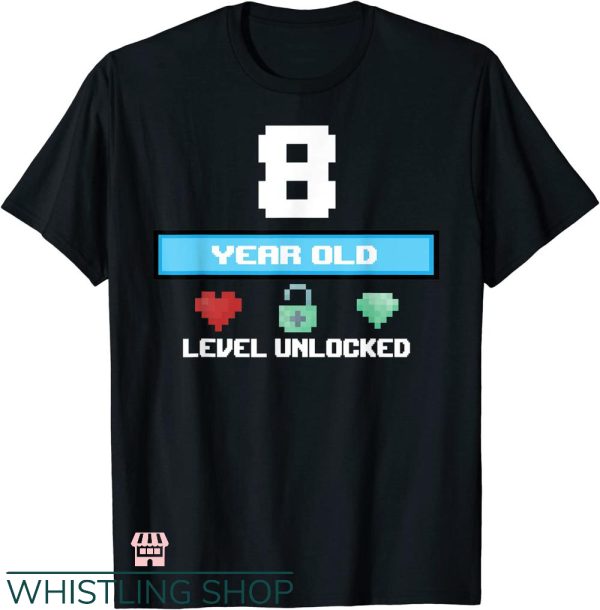 Minecraft Birthday T-Shirt 8th Birthday Years Old Level