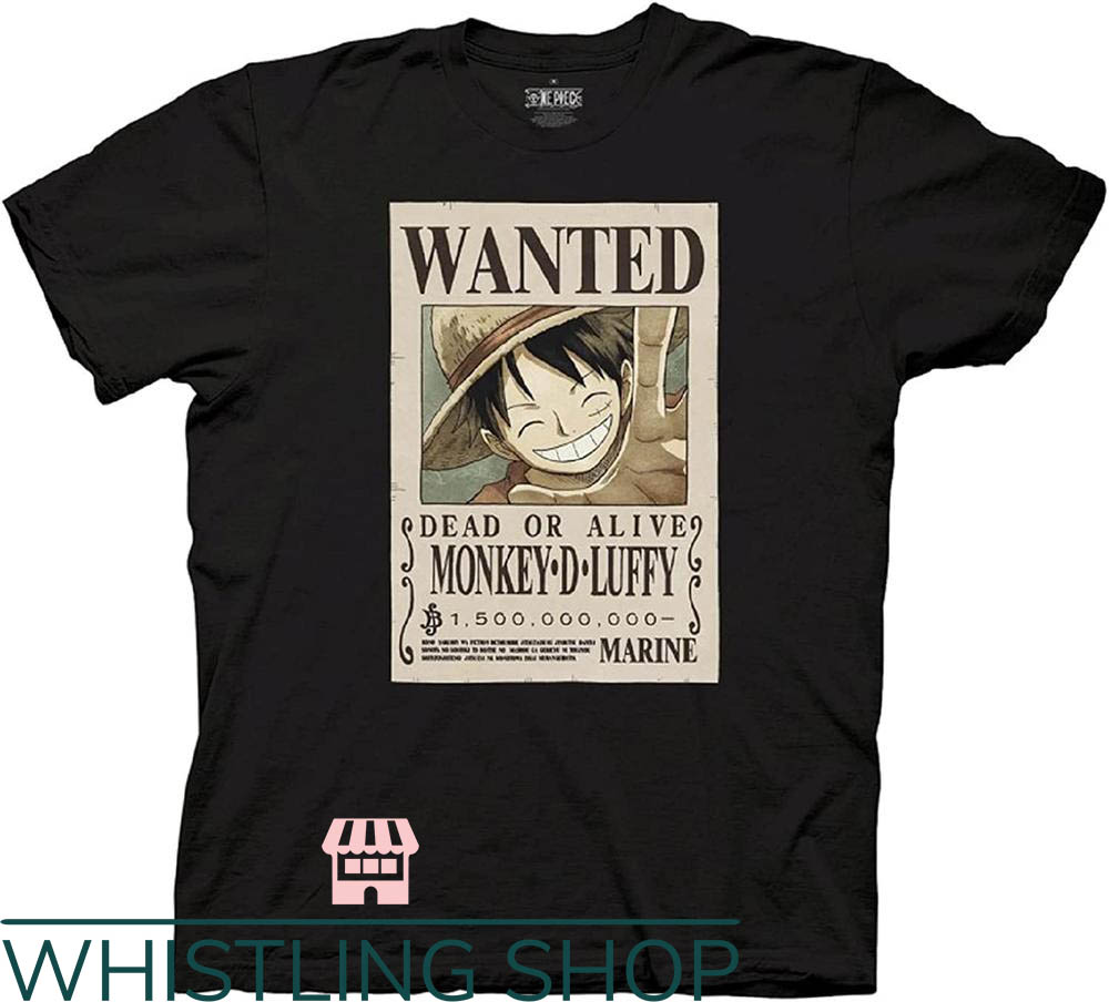 Momonga One Piece T-Shirt One Piece Luffy Full Wanted Poster
