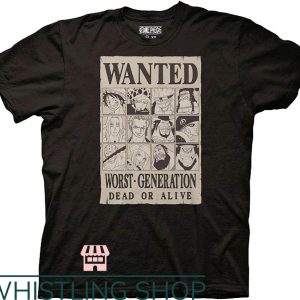 Momonga One Piece T-Shirt Wanted Dead Alive Worst Generation