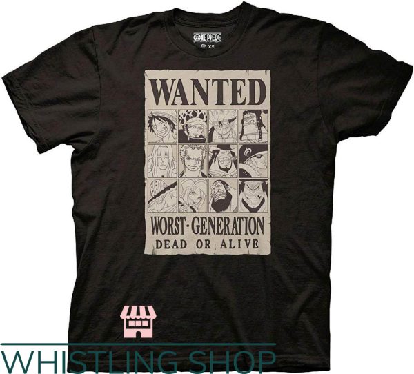 Momonga One Piece T-Shirt Wanted Dead Alive Worst Generation