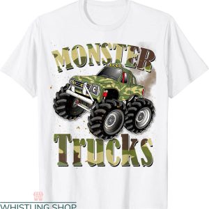 Monster Truck T-Shirt Funny Camouflage Birthday Gift Tee