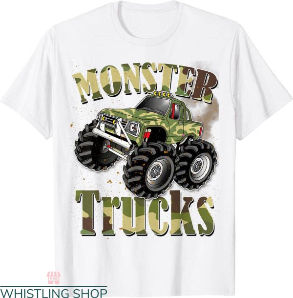 Monster Truck T-Shirt Funny Camouflage Birthday Gift Tee