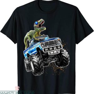 Monster Truck T-Shirt T Rex Dinosaur Patriotic Birthday