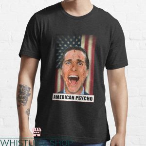 Patrick Bateman T-shirt Crazy Man American Psycho Flag