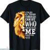 Philippians 4 13 T-shirt Bible Verse Faith In God Jesus Lion