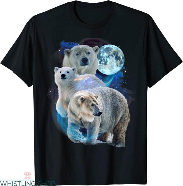 Polar Bear T-shirt Moon Funny Fur Marine Mammals Bears
