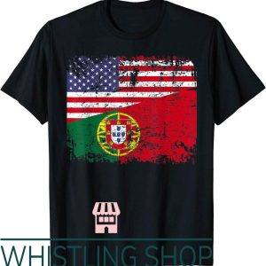 Portugal The Man T-Shirt Roots Half American USA Flag