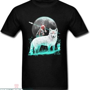Princess Mononoke T-Shirt Nightly Spirits Wolf Anime Tee