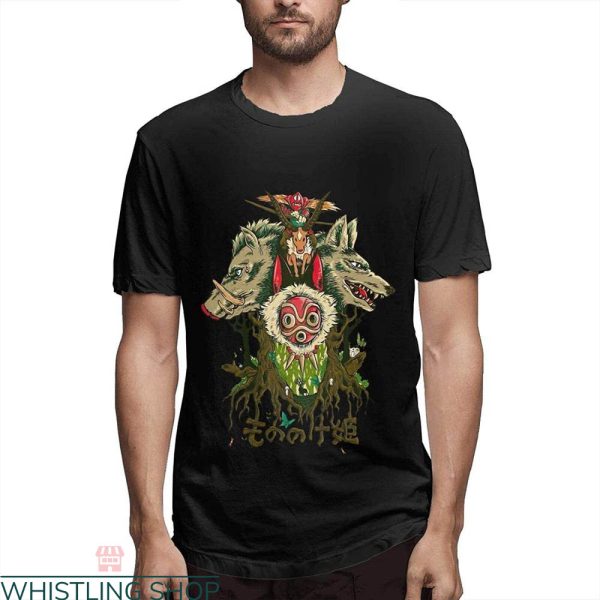 Princess Mononoke T-Shirt Wolf Summer Funny Anime Tee