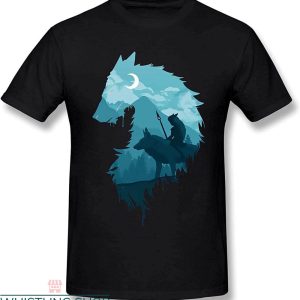 Princess Mononoke T-Shirt Wolf Summer Trendy Anime Tee