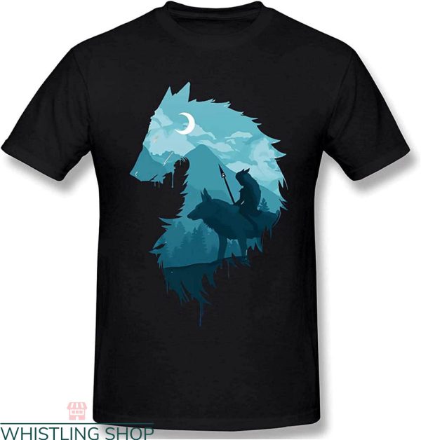 Princess Mononoke T-Shirt Wolf Summer Trendy Anime Tee