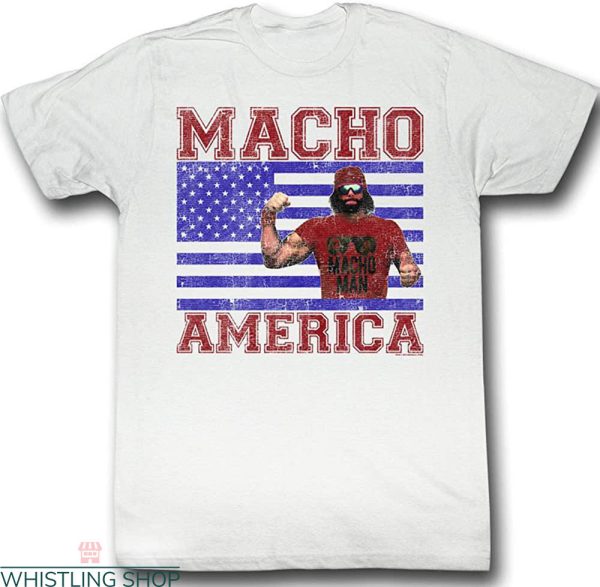 Purple Macho Man T-shirt America Flag The Best Wrestler USA