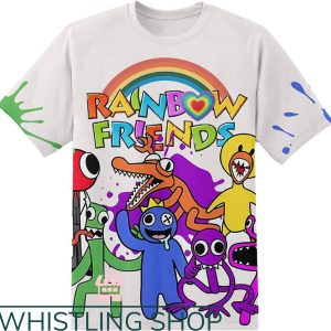 Rainbow Friends T-Shirt 3D Print Novelty Game Cute Gift