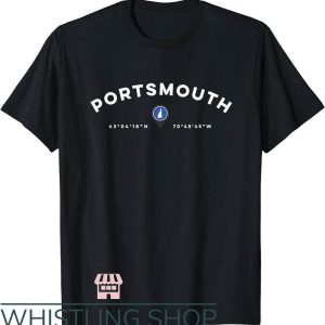 Retro Portsmouth T-Shirt New Hampshire Graphic Map Tee NFL