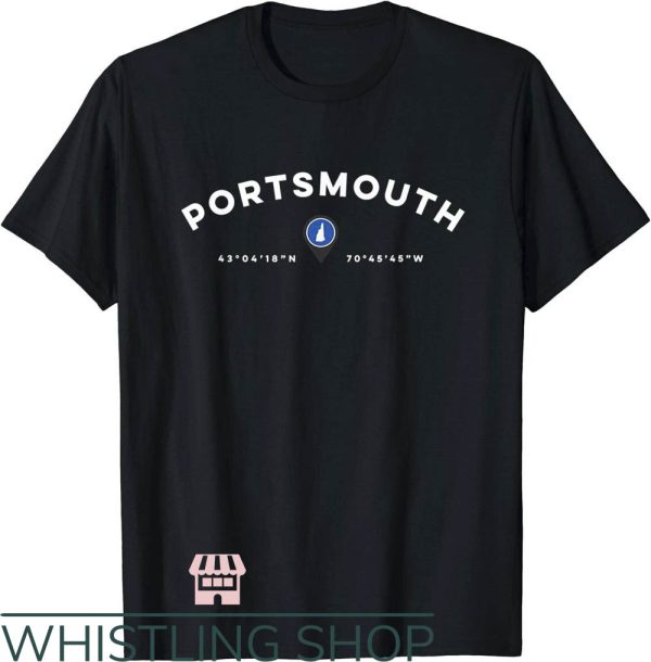 Retro Portsmouth T-Shirt New Hampshire Graphic Map Tee NFL