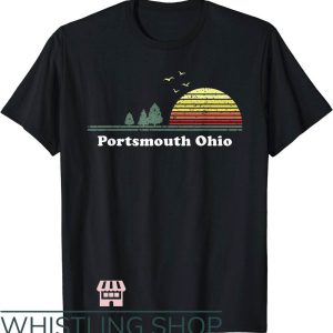 Retro Portsmouth T-Shirt Ohio Sunset Souvenir NFL