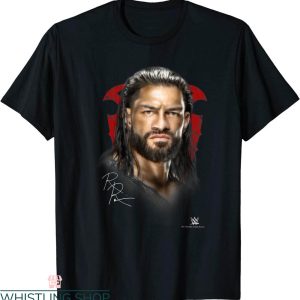 Roman Reigns T-Shirt WWE Full Color Face Photo Portrait