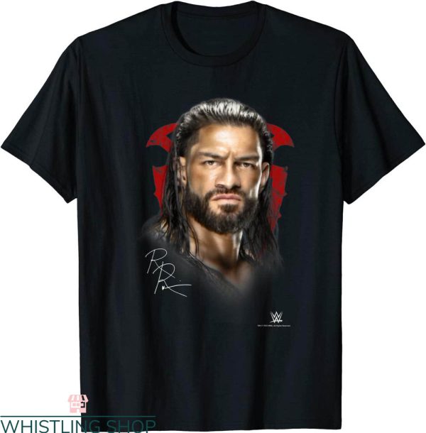 Roman Reigns T-Shirt WWE Full Color Face Photo Portrait