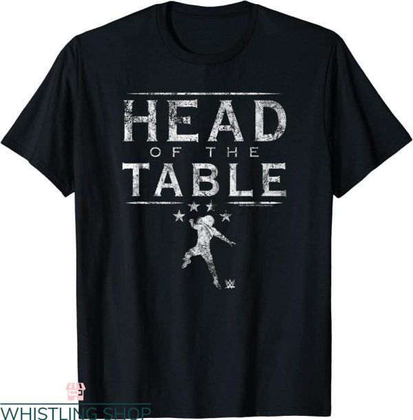 Roman Reigns T-Shirt WWE Head Of The Table Text Logo