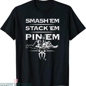 Roman Reigns T-Shirt WWE Smash ‘Em Stack ‘Em Pin ‘Em Toon