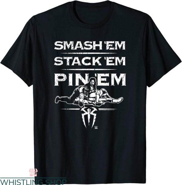 Roman Reigns T-Shirt WWE Smash ‘Em Stack ‘Em Pin ‘Em Toon