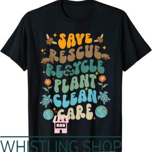 Save The Bees T-Shirt Retro Groovy Rescue Recycle Fun Earth