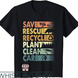 Save The Planet T-Shirt Rescue Animals Recycle Plastics Tee