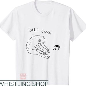 Self Care T-Shirt Frog Drinking Tea Tee Trending