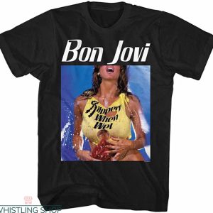 Slippery When Wet T-shirt Cool Album By Bon Jovi Rock Band